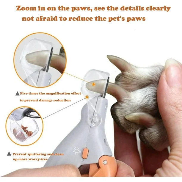 Tijera Cortauñas para Mascotas con Luz LED